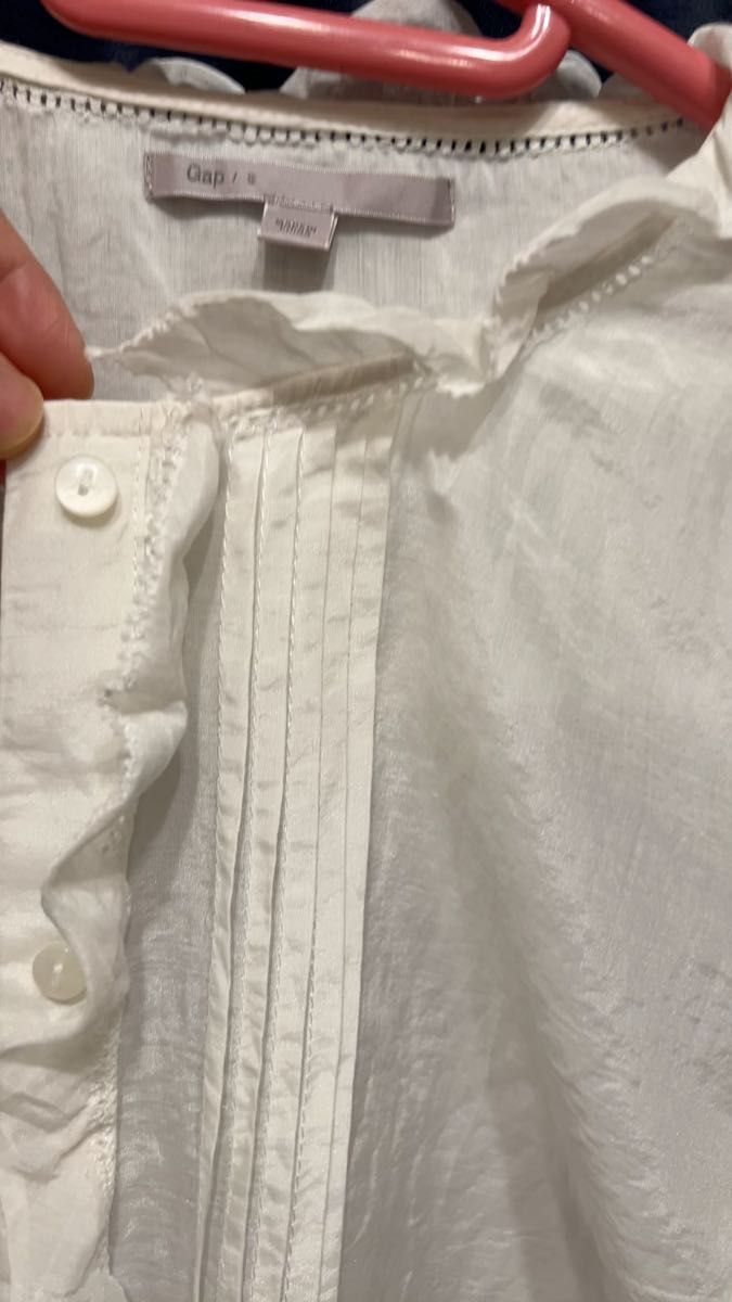 GAP シルク+コットン デザインブラウス レースブラウス 上品 コットン