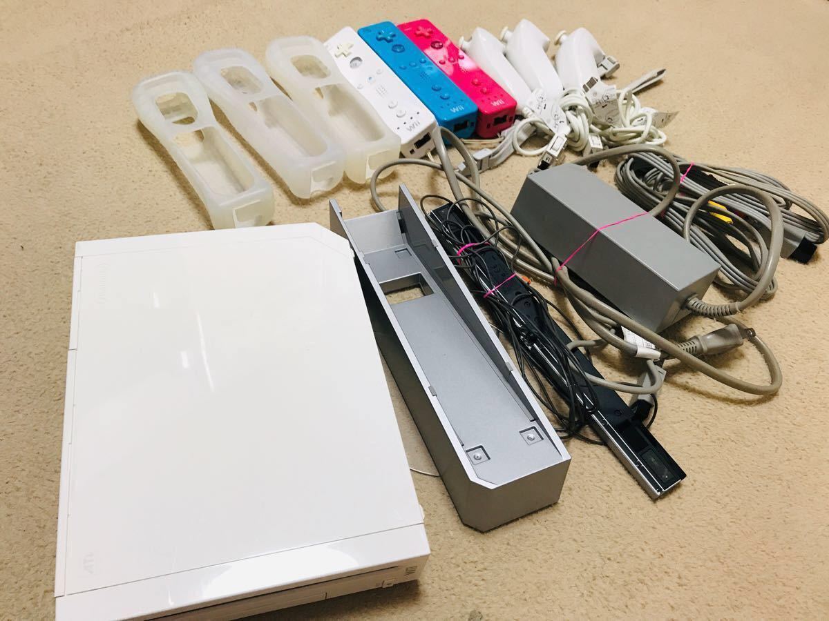 wii本体 リモコンヌンチャク3セット＋ソフト7本120cm1000円送料込