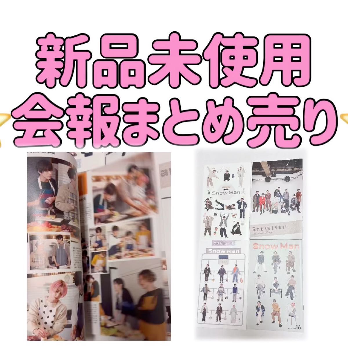 非売品SnowManファンクラブ限定会報04、08、12、16目黒蓮渡辺翔太佐久間大介宮舘涼太深澤辰哉岩本照向井康二