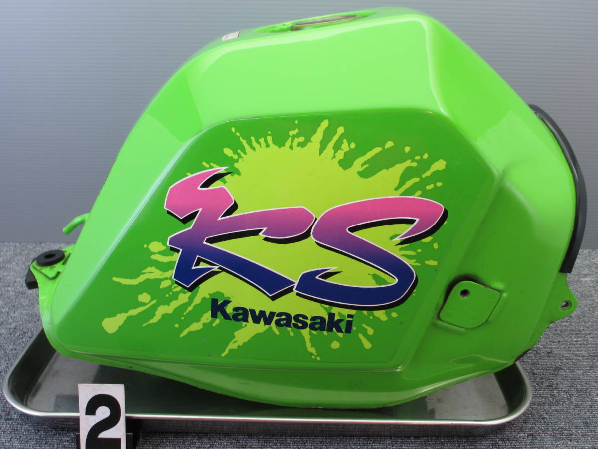 【0572】 カワサキ KS-2 MX080A 外し 純正 タンク 大きな凹み無し タンク内部錆なし 年式から考えるとかなり美品です　検索 KS-1 KSR_画像2