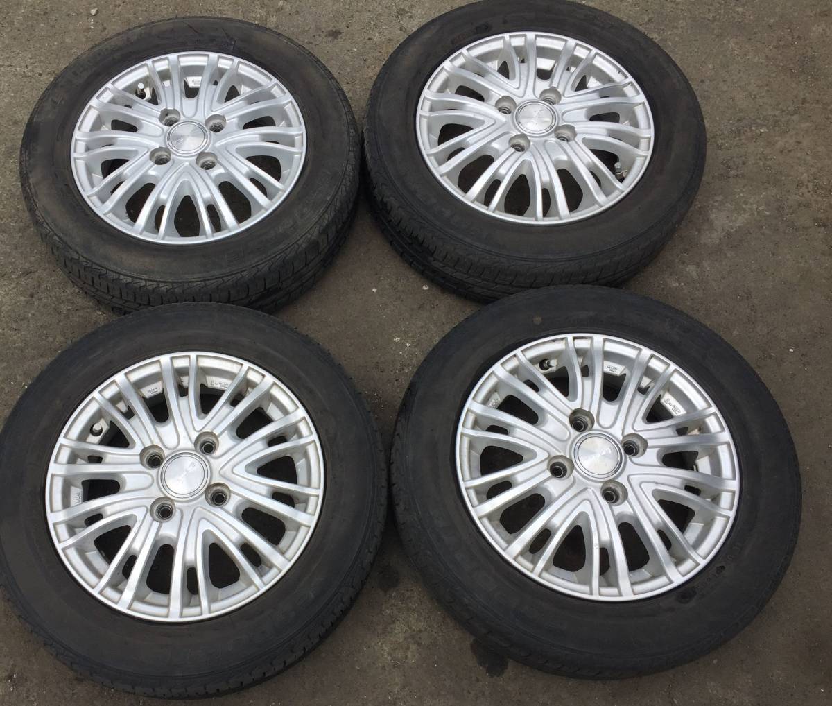 DA62W 155/65R13 アルミホイール 13インチ 4本 アトレーライフN-BOXモコフレアワゴンMRワゴンRアルトタントミラムーヴ スペーシアエブリイ_画像2