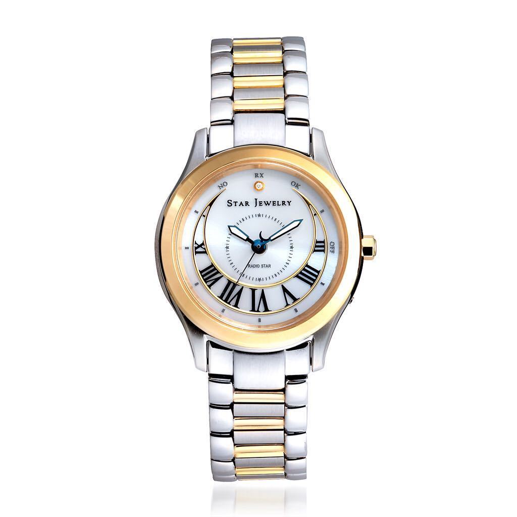 スタージュエリー 腕時計 クォーツ STEEL ウォッチ RADIO STAR WATCH(GOLD MOON)_画像1