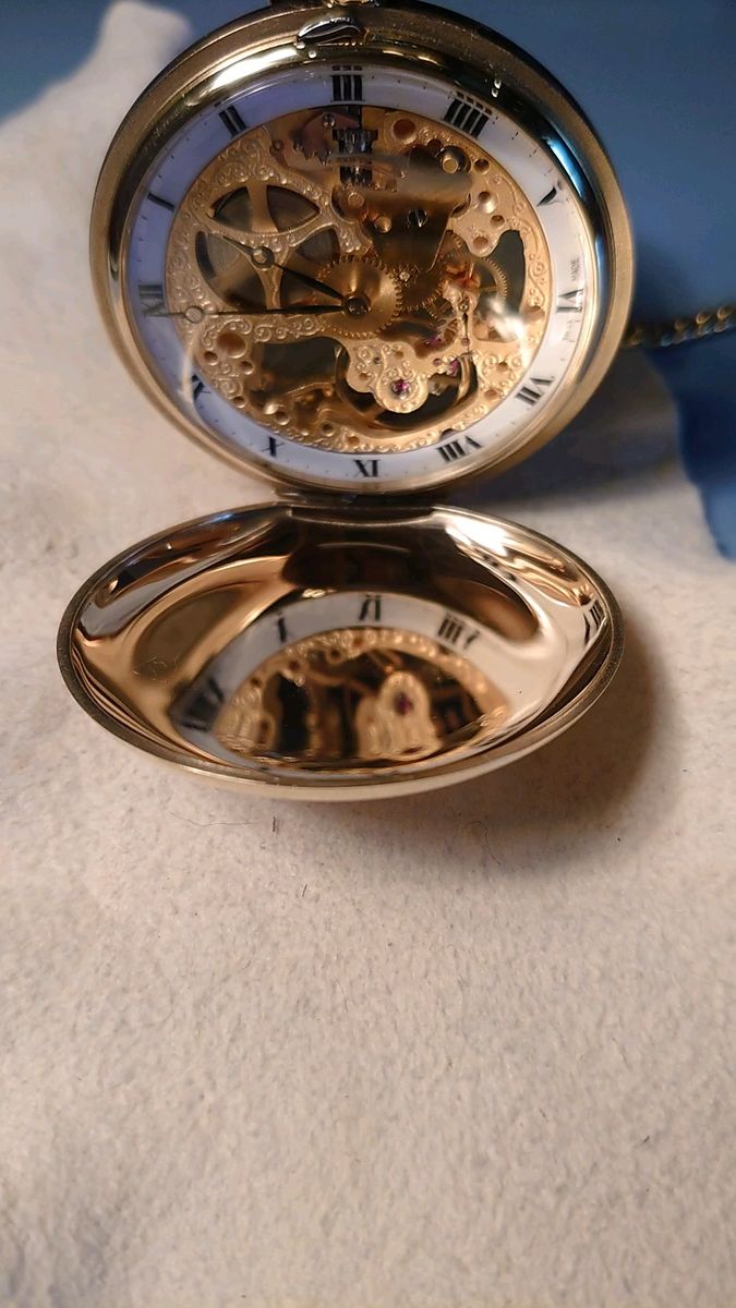 アエロウォッチヌ-シャテル懐中時計ダブルハンターケースゴールドAERO WATCH NEUCHATEL手巻きスケルトン