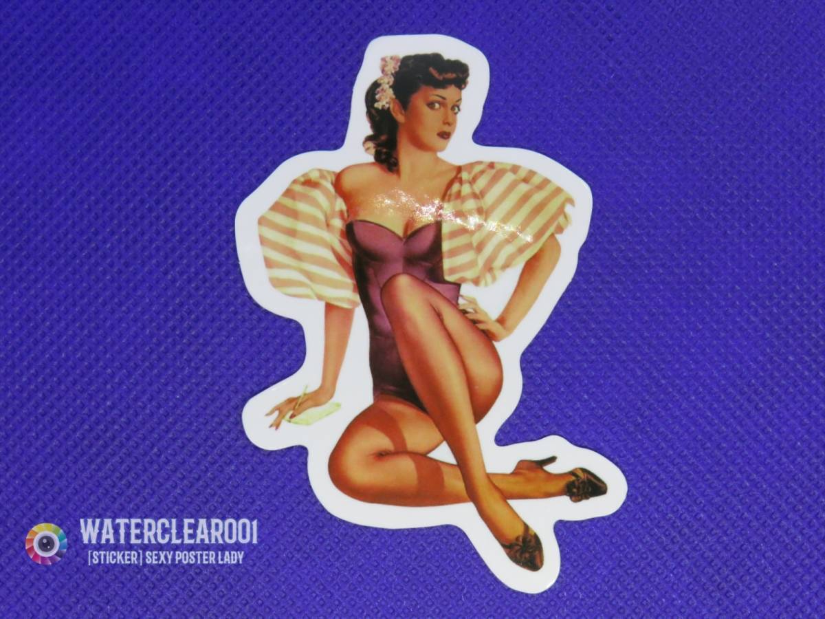 ☆★22015-HS★☆[VINTAGE-STICKER] RETRO SEXY POSTER LADY_画像1