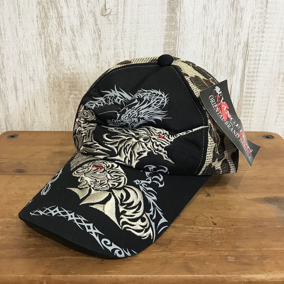 at240☆【エヴァンゲリオンコラボ 使徒刺繍 キャップ 帽子】EVANGELION ORIENTAL BRAND NISHIKI 錦 マルチカラー