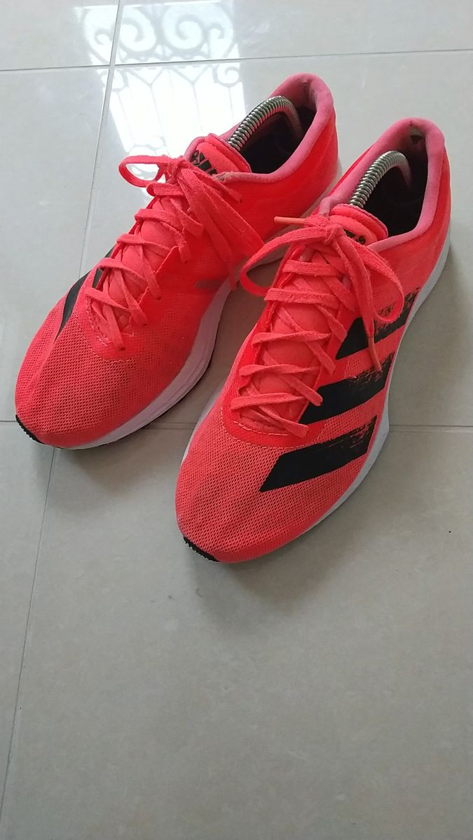クーポンでお買い得! adidas アディダス アディゼロ 軽量速乾 ランニング スニーカー 25.5cm オレンジ トレーニング