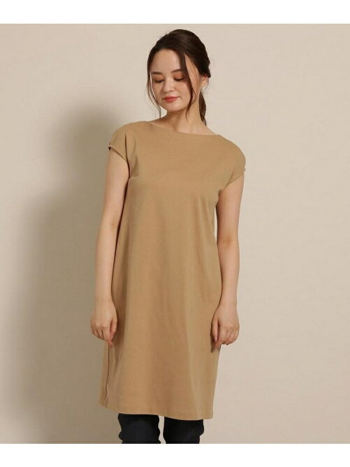 [. price cut ] tag equipped world anatelier Anatelier wide width . scene . activity milano rib tunic One-piece simple on goods beige 38