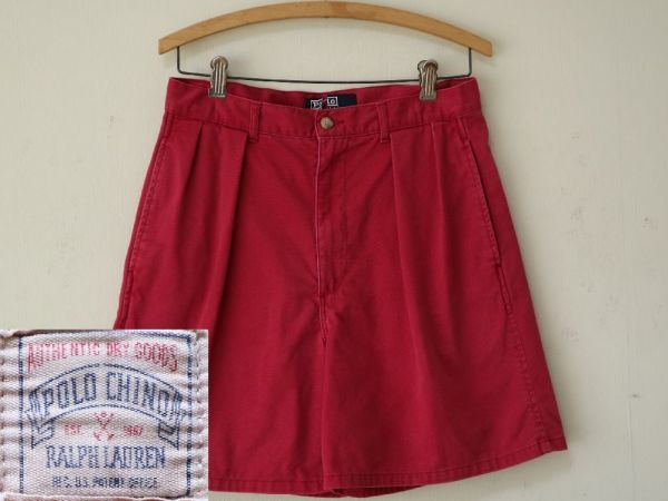 ブランドのギフト ショーツ ラルフローレン ポロ オールド USA企画 90s CHINO POLO エンジ色 ショート RL-93 //RL-92 チノパン ビンテージ W30 パンツ チノ Mサイズ ブランドのギフト ショーツ ラルフローレン ポロ オールド USA企画 90s CHINO POLO エンジ色 ショート RL-93 //RL-92 チノパン ビンテージ W30 パンツ チノ Mサイズ
