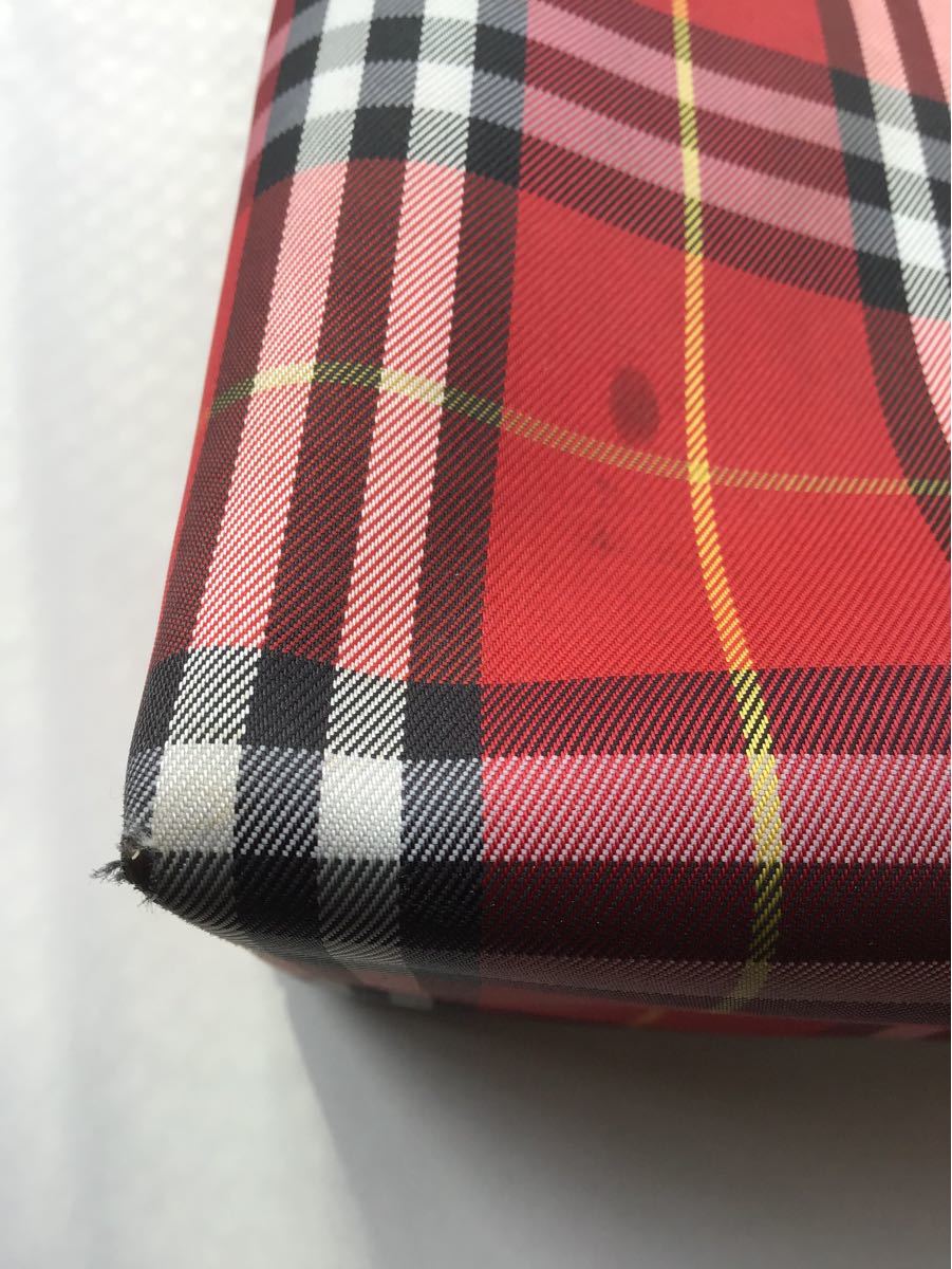 バーバリー BURBERRY チェック柄 ミニトートバッグ　中古　バッグ　赤