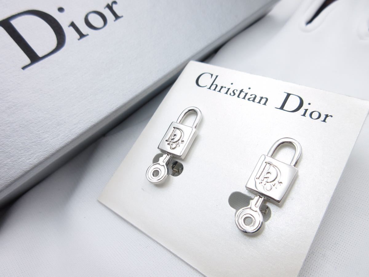 【新品同様】Christian Dior イヤリング カギ ロゴ クリスチャン ディオール ヴィンテージ アクセサリー レディース 結婚式 ya-5-20