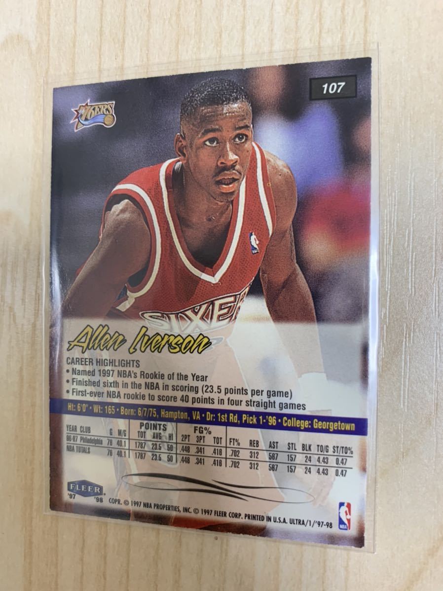 NBA Trading Card Allen Iverson Fleer Ultra 97-98 アレンアイバーソン 79ers The Answer 90年代 画像転載禁止_画像5