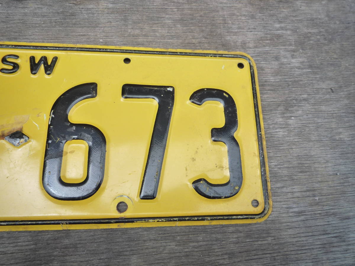 Qj903 new south wales license plate 70s 60s vintage オーストラリア ニューサウスウェールズ ヴィンテージ ナンバープレート HYG-673_画像4