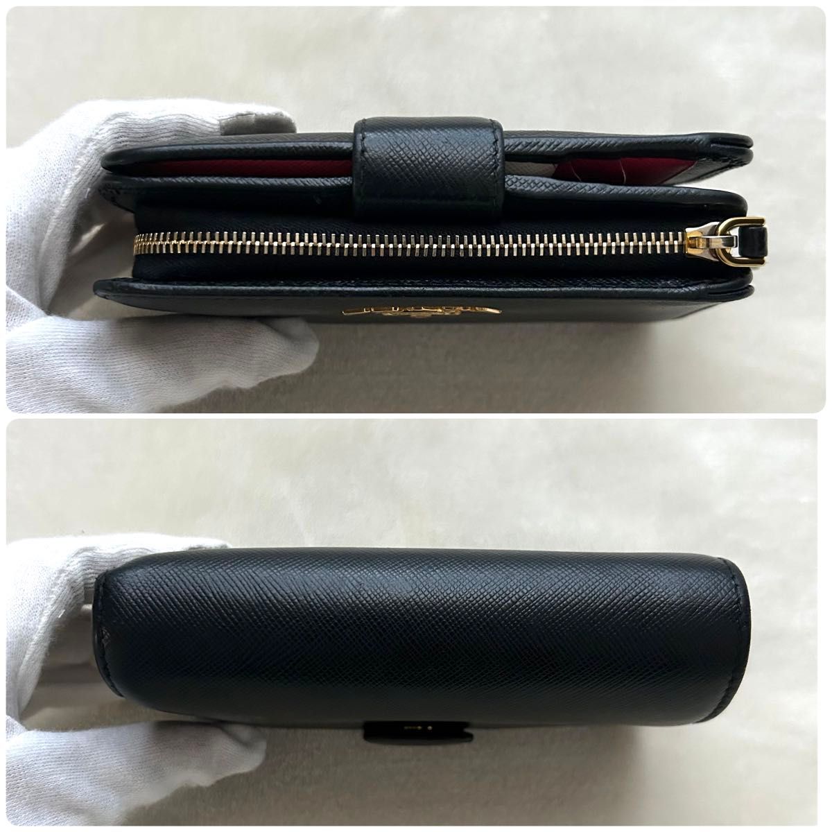 PRADA プラダ 二つ折り財布 折り財布 レザー 黒|Yahoo!フリマ PRADA プラダ 二つ折り財布 折り財布 レザー 黒|Yahoo!フリマ