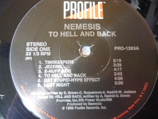 Nemesis / To Hell And Back 試聴可　オリジナル盤 US LP ファンキーHIPHOP_画像2