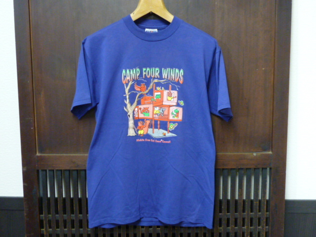 USA古着　Tシャツ JERZEES M CAMP 紫　パープル　90s ガールスカウト_画像1