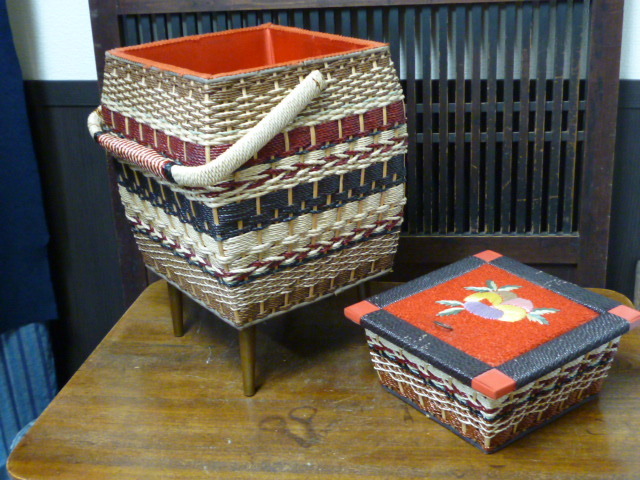 昭和レトロ 裁縫箱 ソーイングボックス 足つき インテリア ディスプレイ 手芸 道具箱 収納 アンティーク