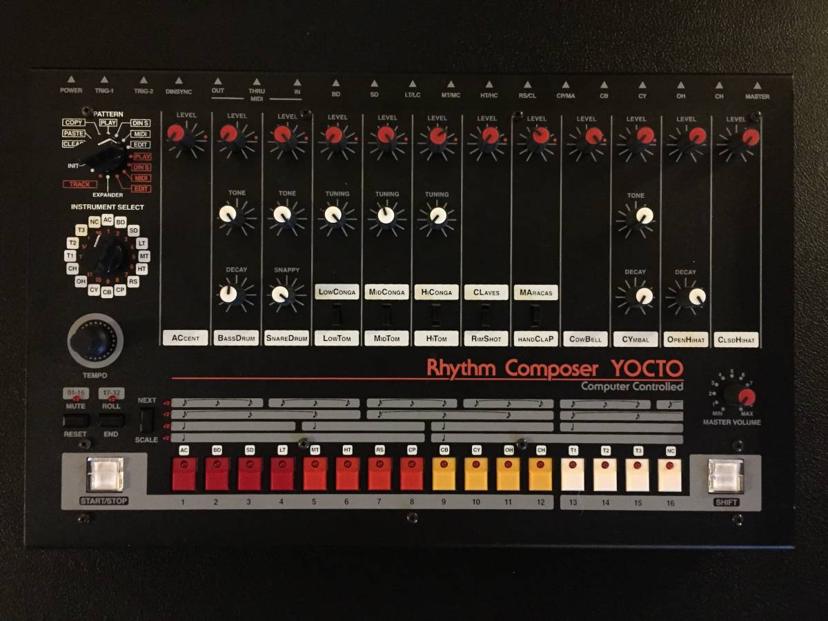 Yocto 808 Ver.2.0（TR-808 完全レプリカ）KIT + ericasyns Body 新品アダプターSET TR808 TR909 TB303 SP1200 MPC3000TRクローン マイアミ