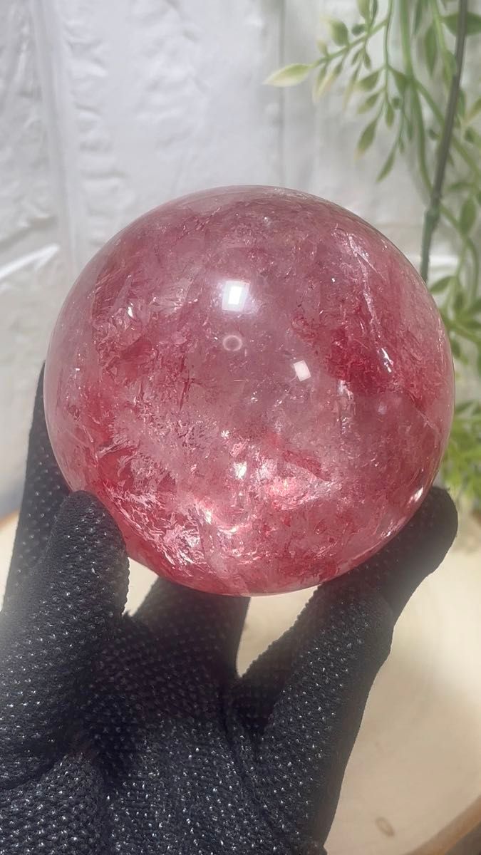 ファイアークォーツ 水晶 スフィア レッド