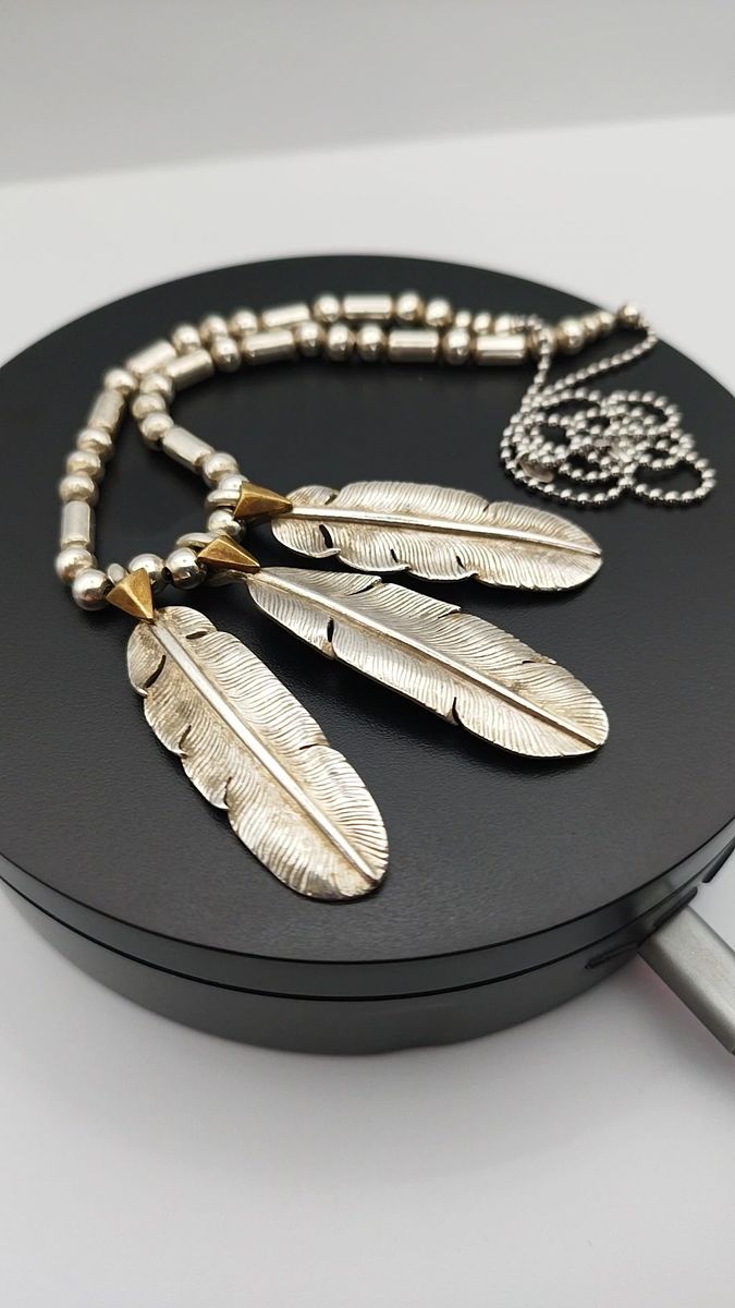 シンパシーオブソウル◎フェザービーズネックレス◎silver925◎高品質◎真鍮 シルバー925 羽 アメカジ ネイティブ