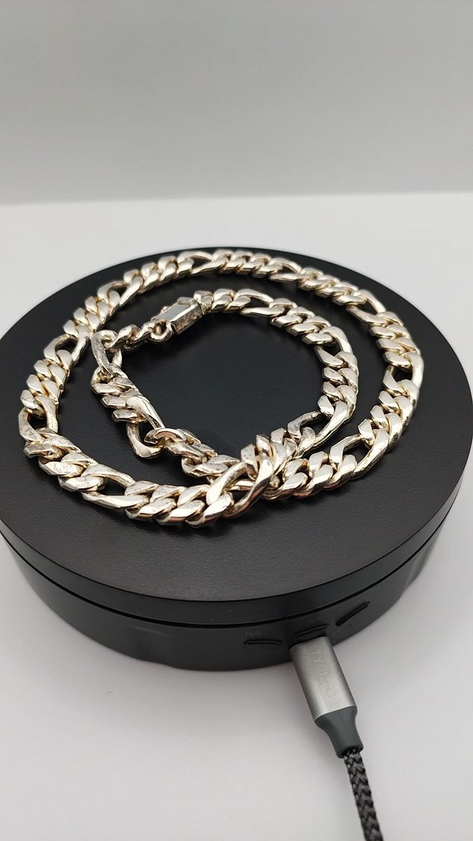 極太フィガロネックレスチェーン◎silver925◎高品質◎ヴィンテージ◎良品 シルバー925 重厚 重量感 ブリンブリン