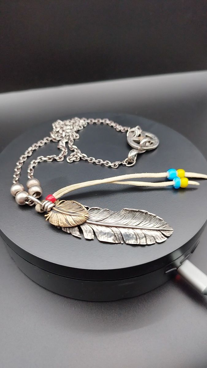 SAAD フェザーネックレス silver925 セット カスタム チェーン シルバー アメカジ ネイティブ 高品質良品