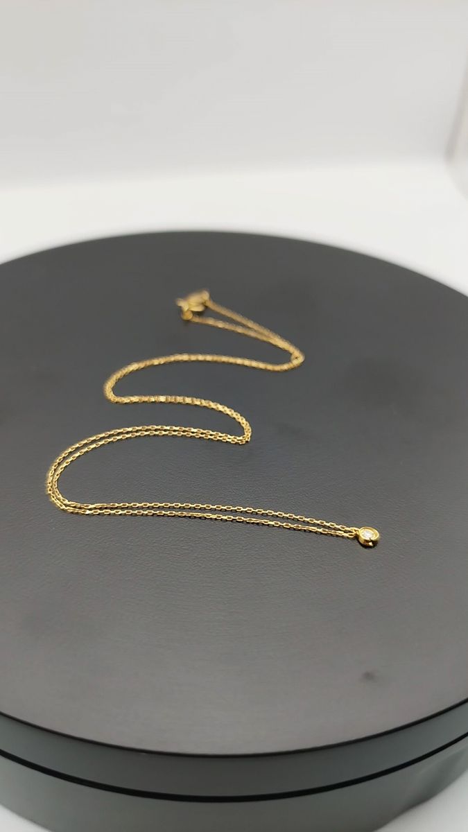 JUPITER◎ネックレス◎K18YG◎ダイヤモンド0.02ct◎チョーカー 18金 高品質美品 イエローゴールド