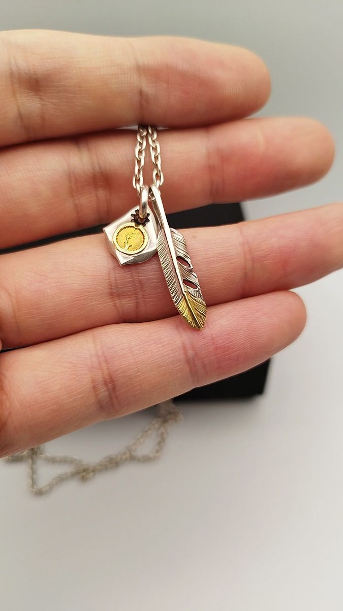 wild wood◎ワイルドウッド◎ネックレス◎フェザー◎メタル◎セット◎K18 SILVER925 シルバー925 カスタム