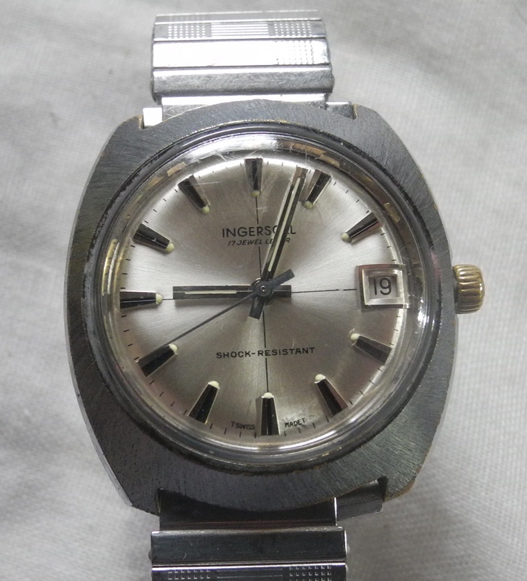 アンティーク スイス製 機械式手巻き時計 INGERSOLL 1970年代 17石 美品 完動品 ビンテージ