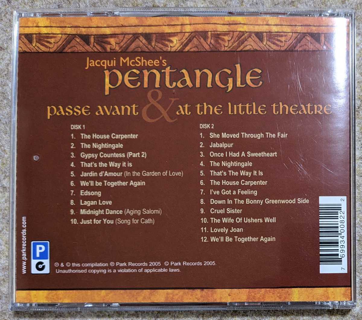 英Park Records 2CD◆Jacqui McShee's Pentangle:Passe Avant & At The Little Theatre_画像3