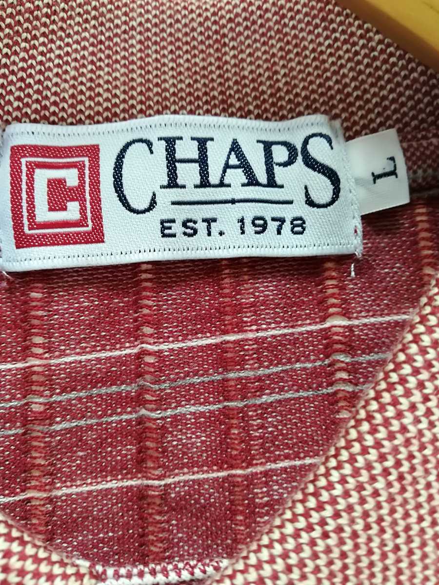 CHAPS チャップス エンジ色系チェック柄のポロシャツＬサイズ♪