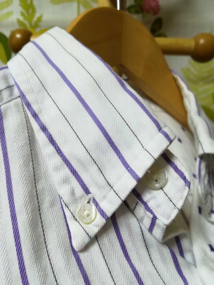  Harrods Harrods фиолетовый цвет длина полоса рубашка с коротким рукавом XS размер!