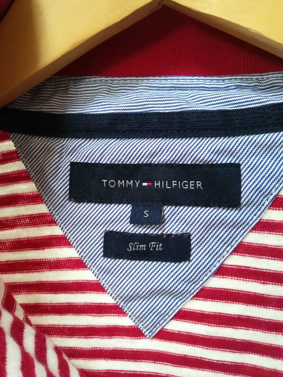 TOMMY HILFIGER トミーヒルフィガー 赤白色ポロシャツレディースM_画像3