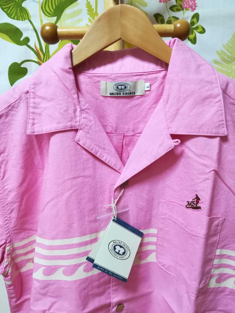 MALIBU SHIRTS｜マリブシャツ ピンク色の半袖シャツXLサイズ