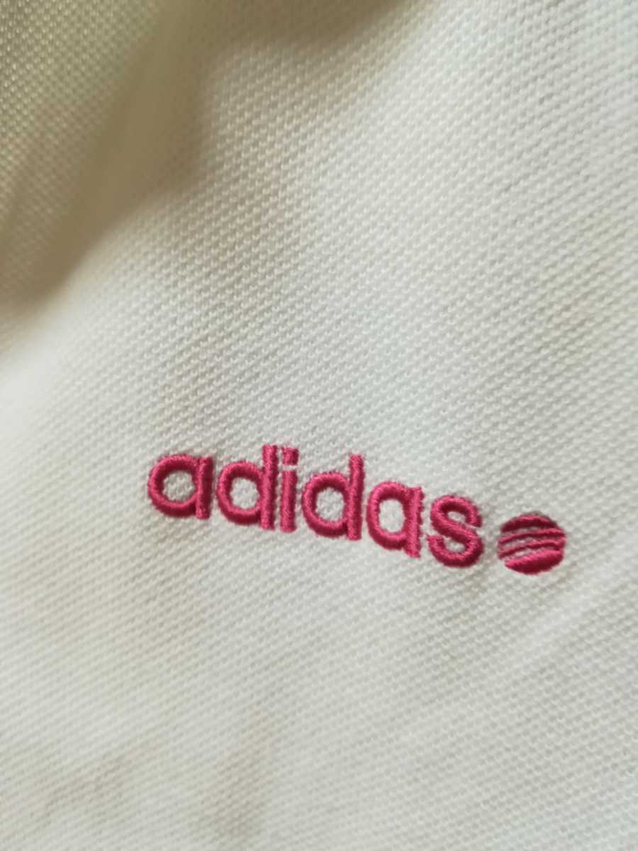 adidas アディダス 白色の半袖ポロシャツレディースMサイズ