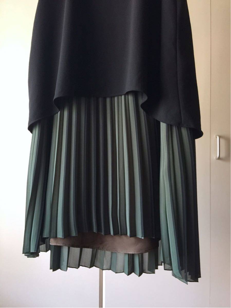 【美品】muller of yoshiokubo プリーツ ワンピース Aライン / パーティ 結婚式 二次会 ドゥーズィエムクラス ノースリーブ 4