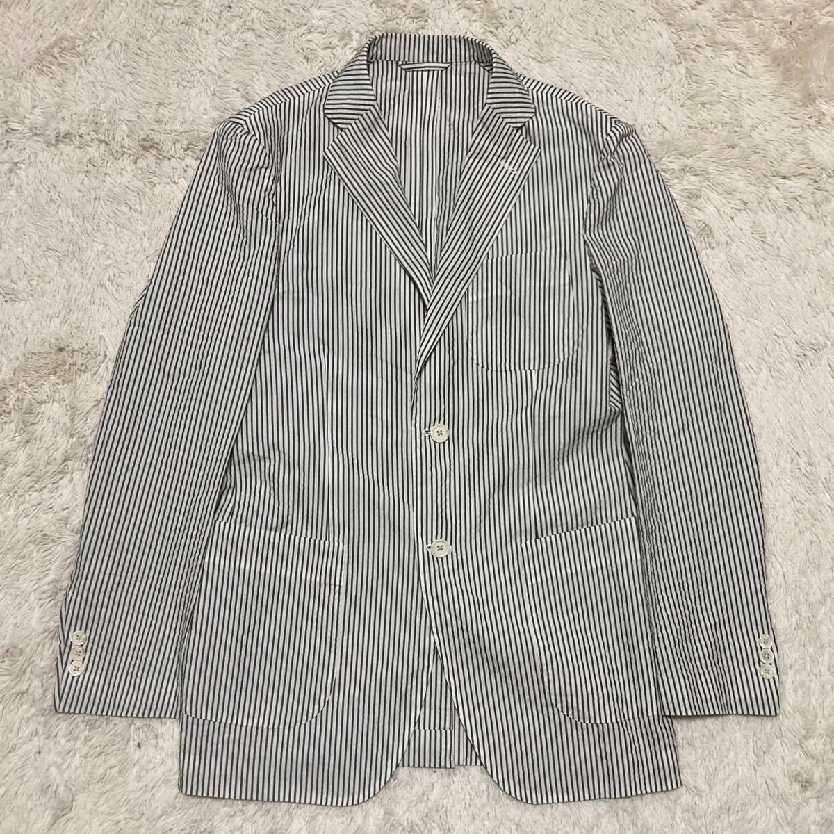 未使用 トゥモローランドピルグリム NOVARA シルク100% サッカーJKT 魅力の PILGRIM TOMORROWLAND シルク100%シアサッカージャケット