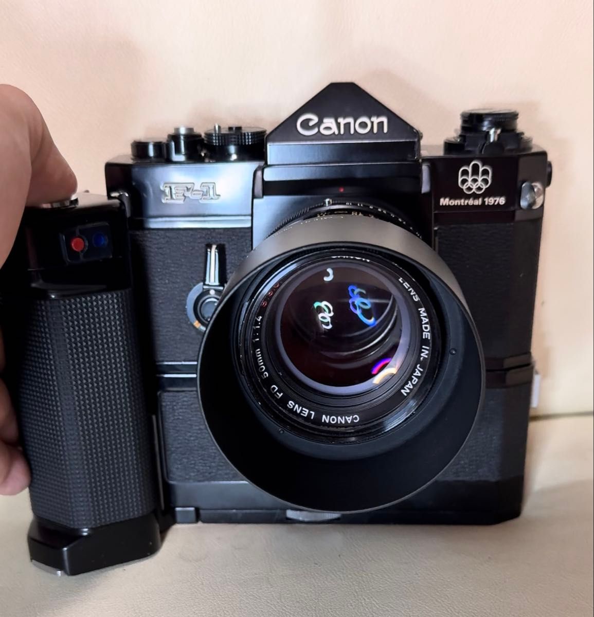 Canon F-1 モントリオールオリンピック記念モデル+モータードライブMF+FD 50mm 1:1.4 S.S.C.
