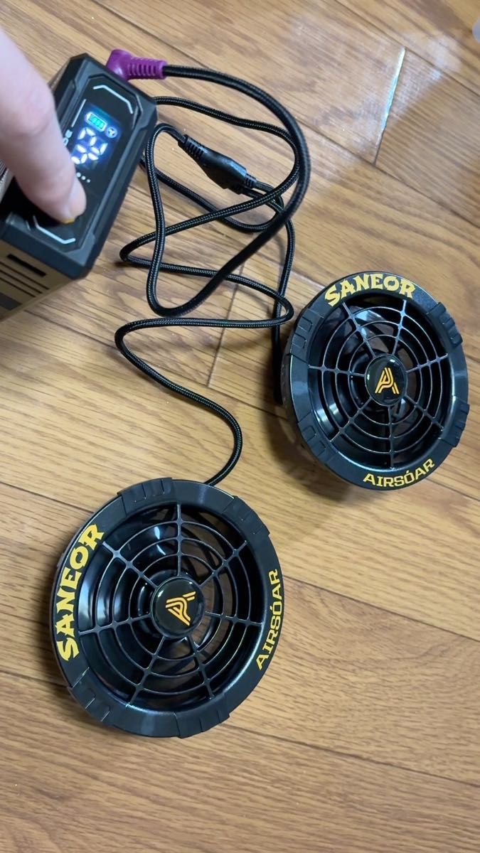 ファンバッテリーセット 作業服 最大25時間連続稼働 7段階風量調節 2種類モード搭載 熱中症対策 男女兼用 急速充電器付