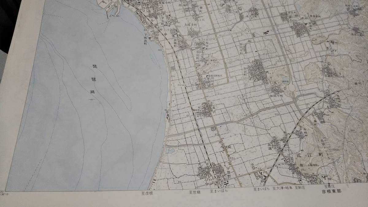 　古地図 　長浜　　滋賀県　地図　資料　４６×５８cm　大正９年測量　昭和５４年発行　　_画像4