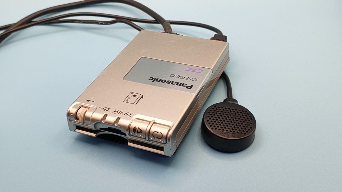 分離型ETC車載器 Panasonic CY-ET909D 軽自動車登録 電源シガープラグ加工 二輪バイク自主運用