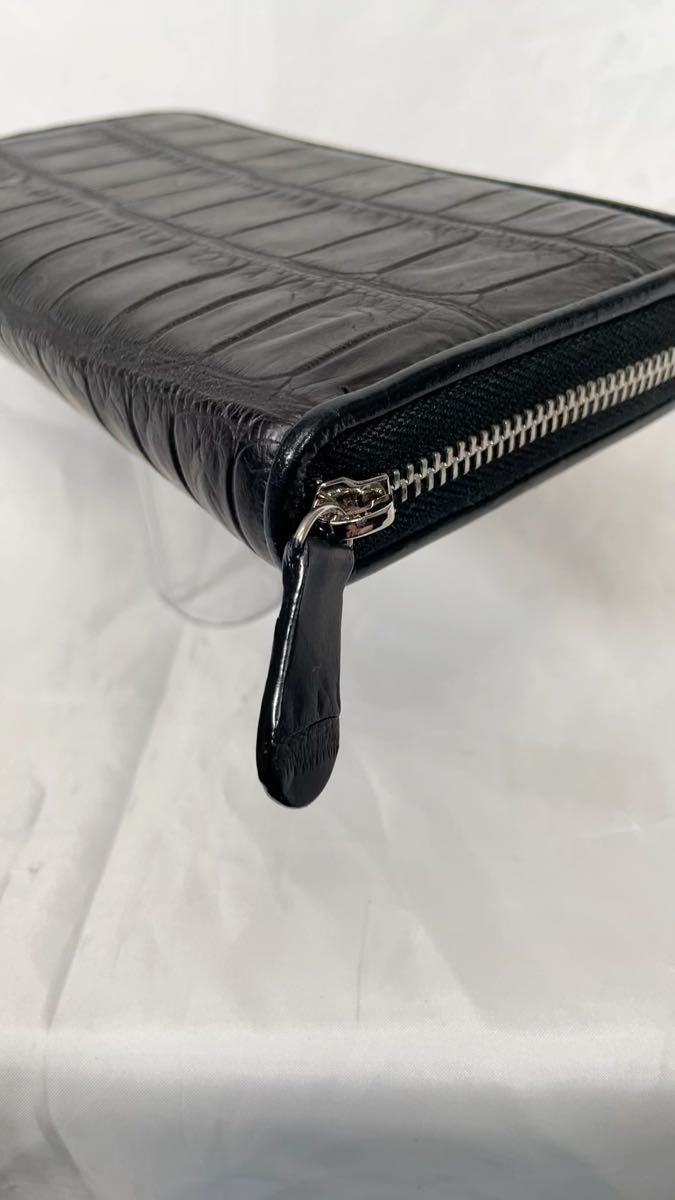 【新品】財布 クロコダイル メンズ レディース ラウンドファスナー ラウンドジッパー ブラック カード入れ ワニ革 札入れ