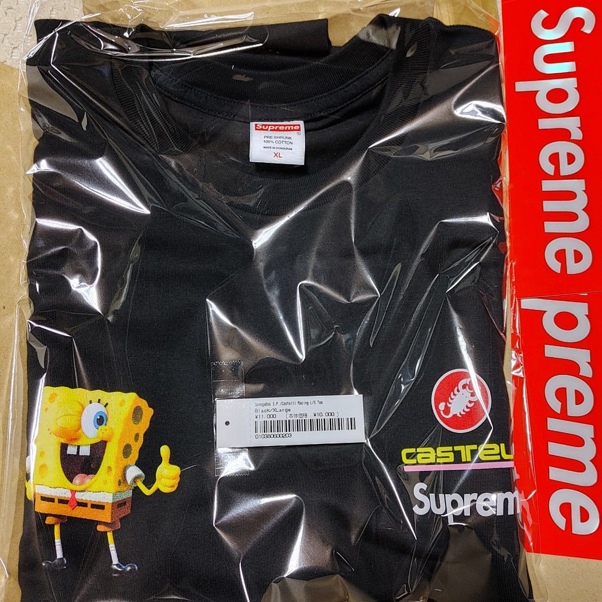 Supreme x SpongeBob Castelli L/S Tee 黒 M Supreme x SpongeBob Castelli Racing LS Tee XL スポンジボブ T