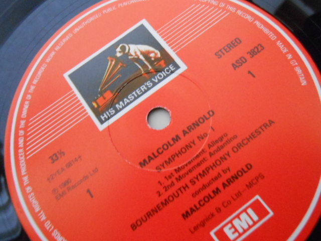 英HMV ASD-3823 アーノルド 自作自演 交響曲第1番 AS LISTED 優秀録音盤 オリジナル盤_画像2