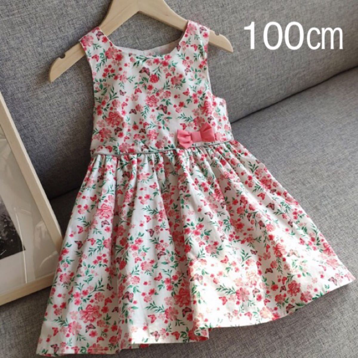 花柄ワンピース  ベストスカート  100  キッズ女の子  韓国子供服