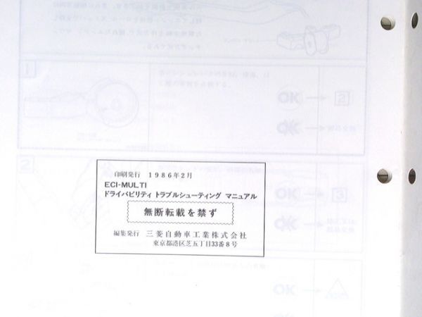 # Mitsubishi automobile MMC Galant Eterna Sigma ECI-MULTI driver biliti trouble shooting manual *86-2