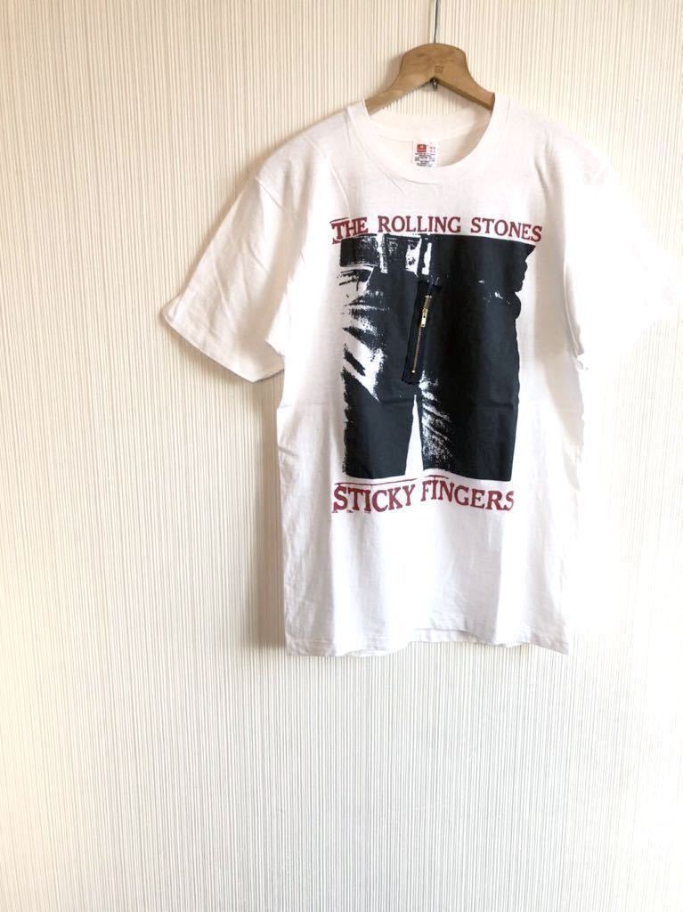 ☆★激レア 90s VINTAGE ROLLING STONES ローリングストーンズ STICKY FINGERS ジップ付き プリントTシャツ オールド ビンテージ☆★_画像1