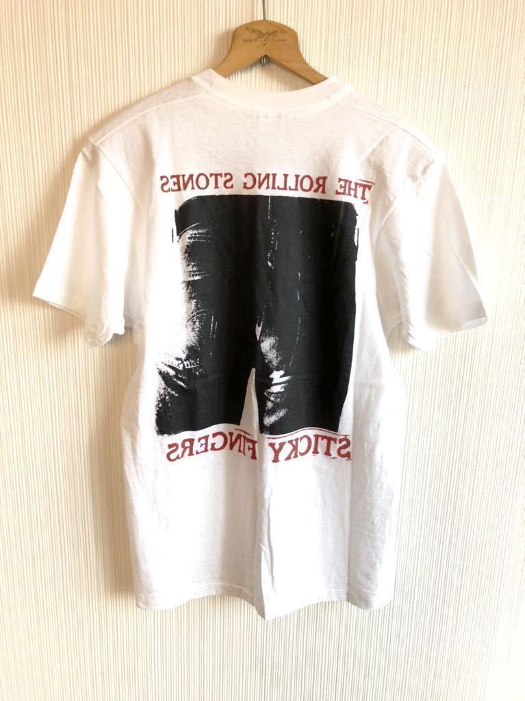 ☆★激レア 90s VINTAGE ROLLING STONES ローリングストーンズ STICKY FINGERS ジップ付き プリントTシャツ オールド ビンテージ☆★