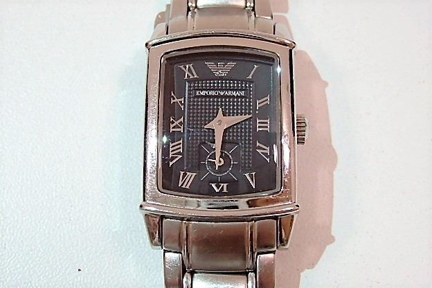 エンポリオ アルマーニ EMPORIO ARMANI レディース 腕時計 AR 0250 ブラック 文字盤 シルバー ブレス SS スモール セコンド【中古】bt1267