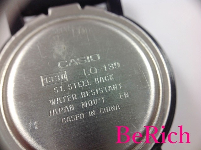 カシオ CASIO レディース 腕時計 LQ139 ゴールド 文字盤 SS 樹脂 バンド 黒 ブラック アナログ クォーツ QZ ウォッチ 【中古】 ht2836_画像5