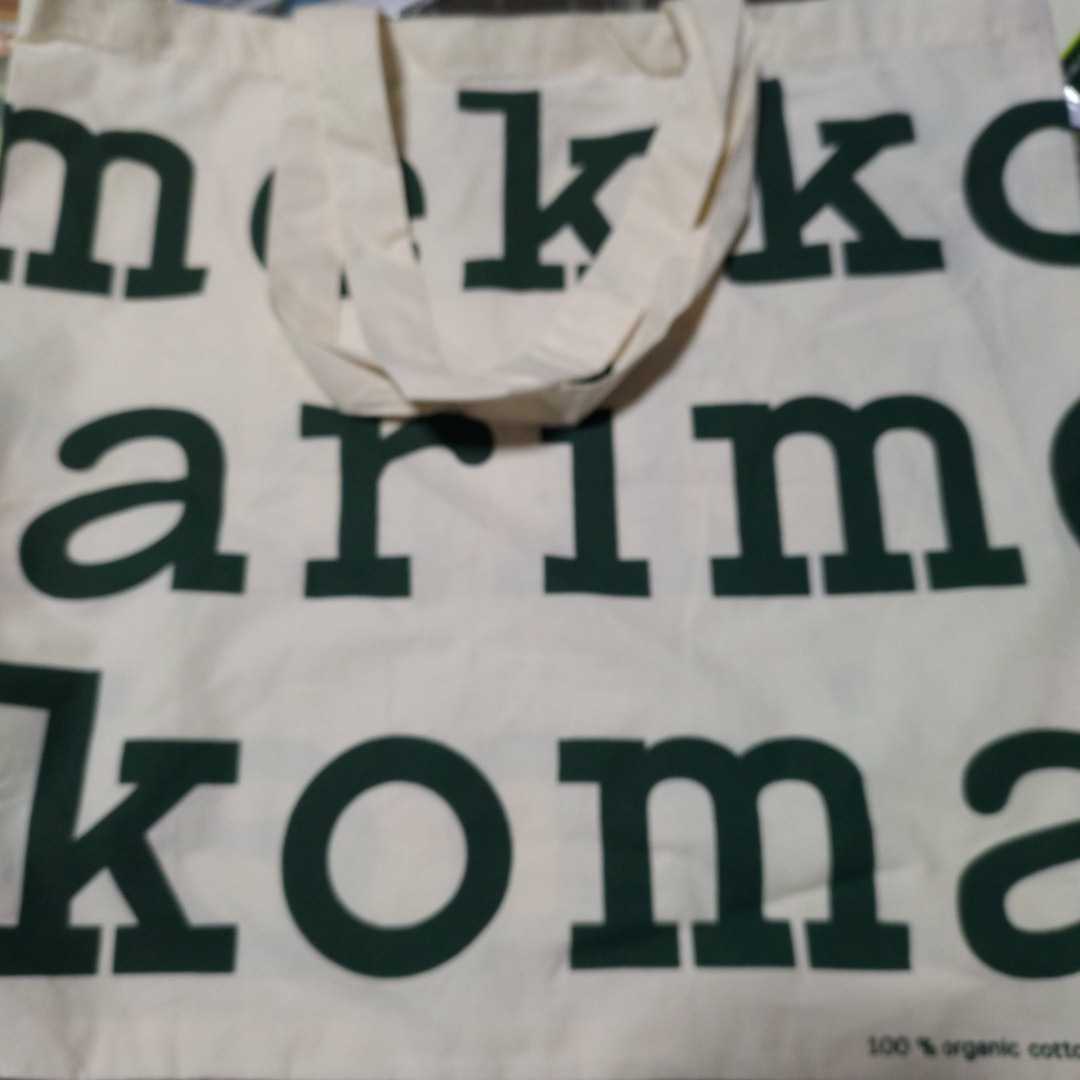  unused goods Marimekko Marimekko Novelty Logo 100% organic cotton eko-bag tote bag back ma Lilo go green green cotton bag 